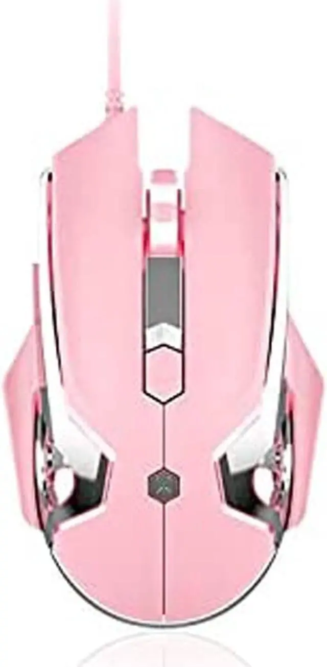Main image of Wired Gaming Mouse, Ergonomic LED Backlit USB Gamer Mice Programmable 4 Level DPI Mouse Computer Laptop PC, for Windows Mac Linux OS, Pink
