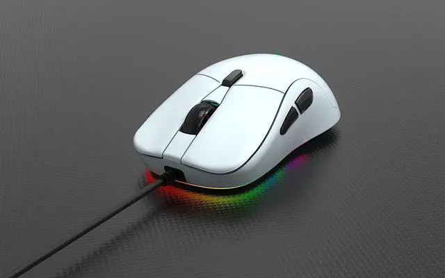 Alt view image 4 of 6 - Lightweight Wired Gaming Mouse, Mouse Body Weight 65g, Programmable 6 Buttons, Ergonomic RGB Backlit, USB Gamer Computer Laptop PC Mice, White