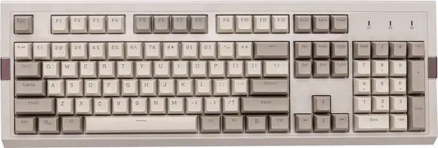 Main image of Retro Mechanical Gaming Keyboard - PBT SP Spherical Keycaps - Classic Grey-White Matching - RGB Backlight - Black Switches