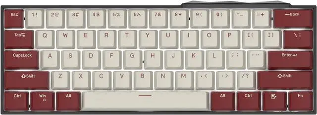 Main image of 60% 2.4G Wireless/Bluetooth 5.0/USB Wired Triple Mode Mechanical Keyboard, 61 Keys Compact Gaming Keyboard with Programmable Software, White Backlit, Blue Switch