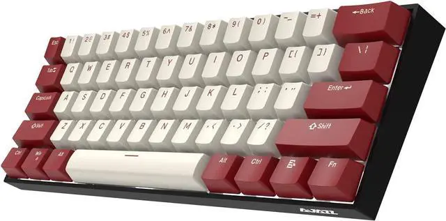 Alt view image 2 of 5 - 60% 2.4G Wireless/Bluetooth 5.0/USB Wired Triple Mode Mechanical Keyboard, 61 Keys Compact Gaming Keyboard with Programmable Software, White Backlit, Blue Switch