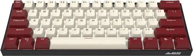 Alt view image 3 of 5 - 60% 2.4G Wireless/Bluetooth 5.0/USB Wired Triple Mode Mechanical Keyboard, 61 Keys Compact Gaming Keyboard with Programmable Software, White Backlit, Blue Switch