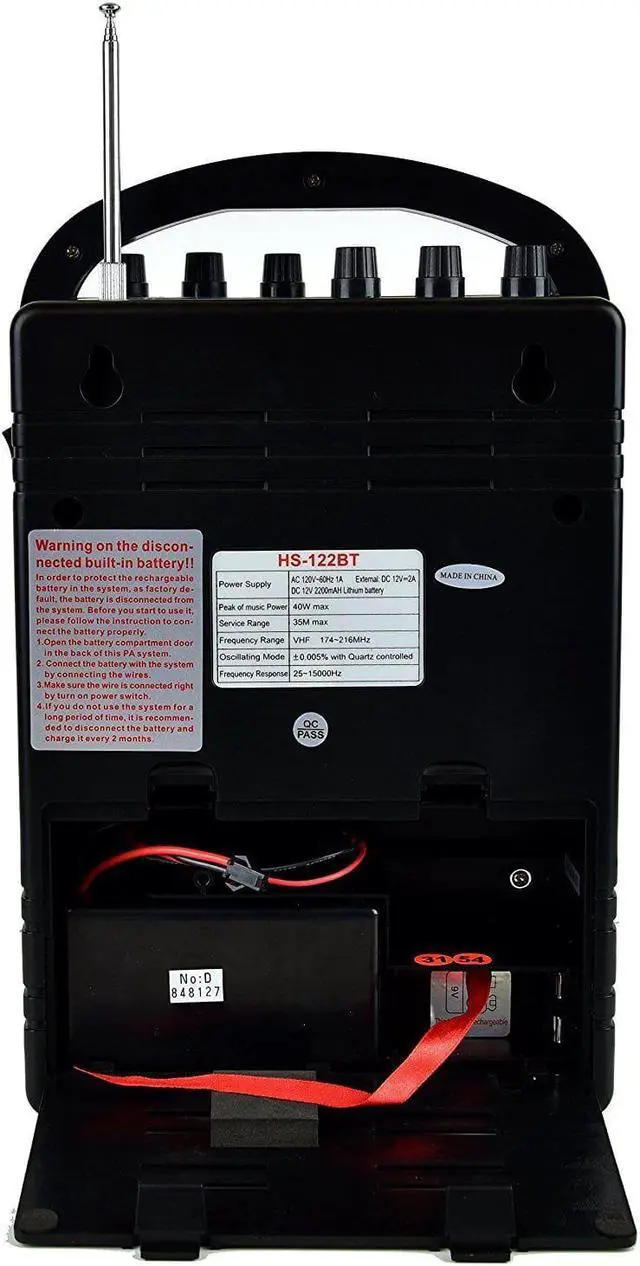 Alt view image 5 of 5 - HISONIC HS122BT-HL Portable PA System with Dual Channel Wireless Microphones