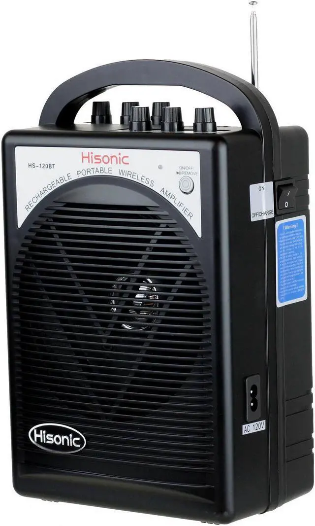 Alt view image 3 of 7 - Hisonic HS120BT Portable Speaker System with Wireless Microphones