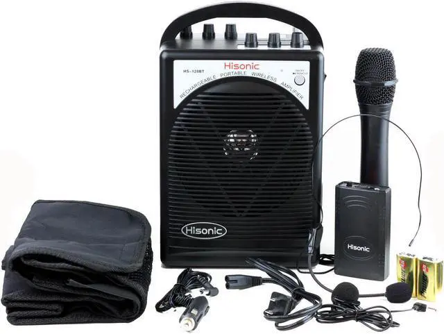 Alt view image 7 of 7 - Hisonic HS120BT Portable Speaker System with Wireless Microphones