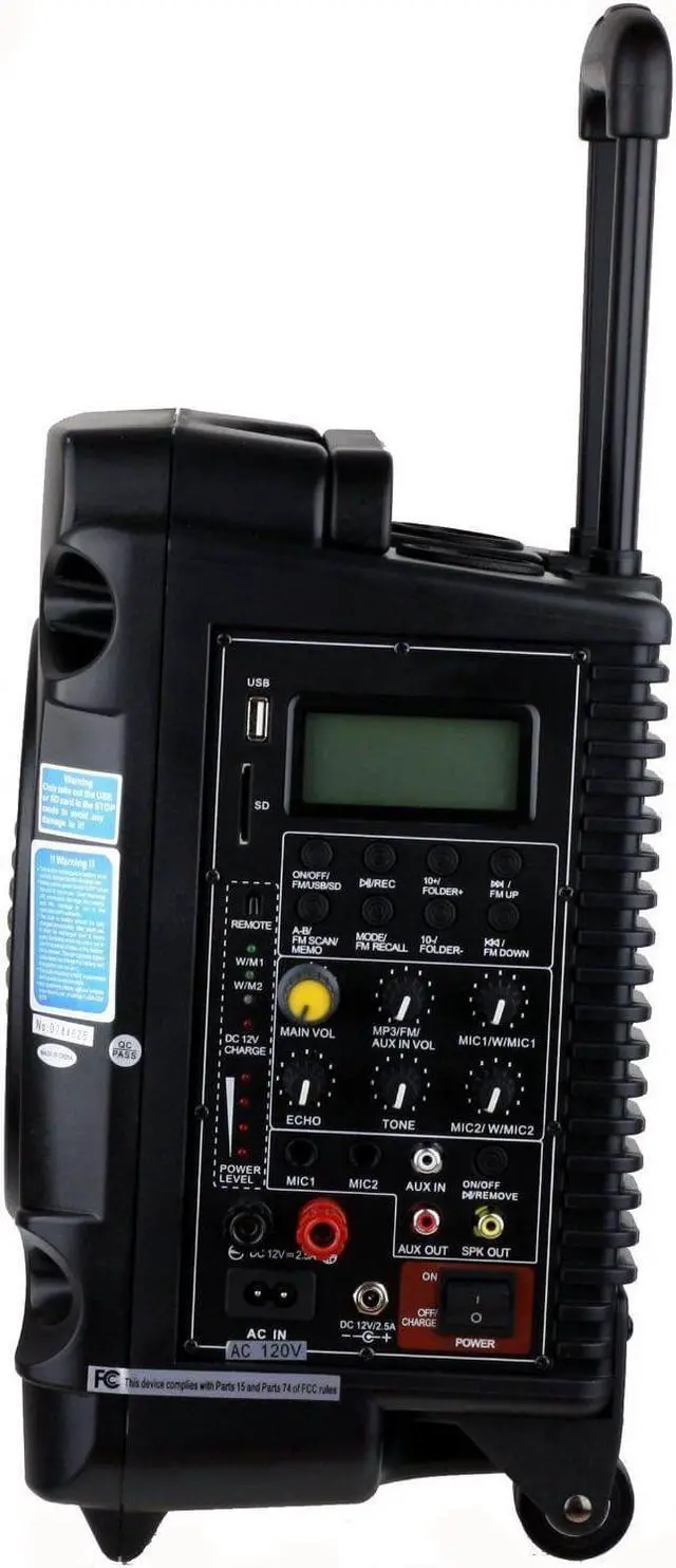 Alt view image 2 of 5 - Hisonic HS700 Rechargeable Portable PA System with Dual Wireless Microphone