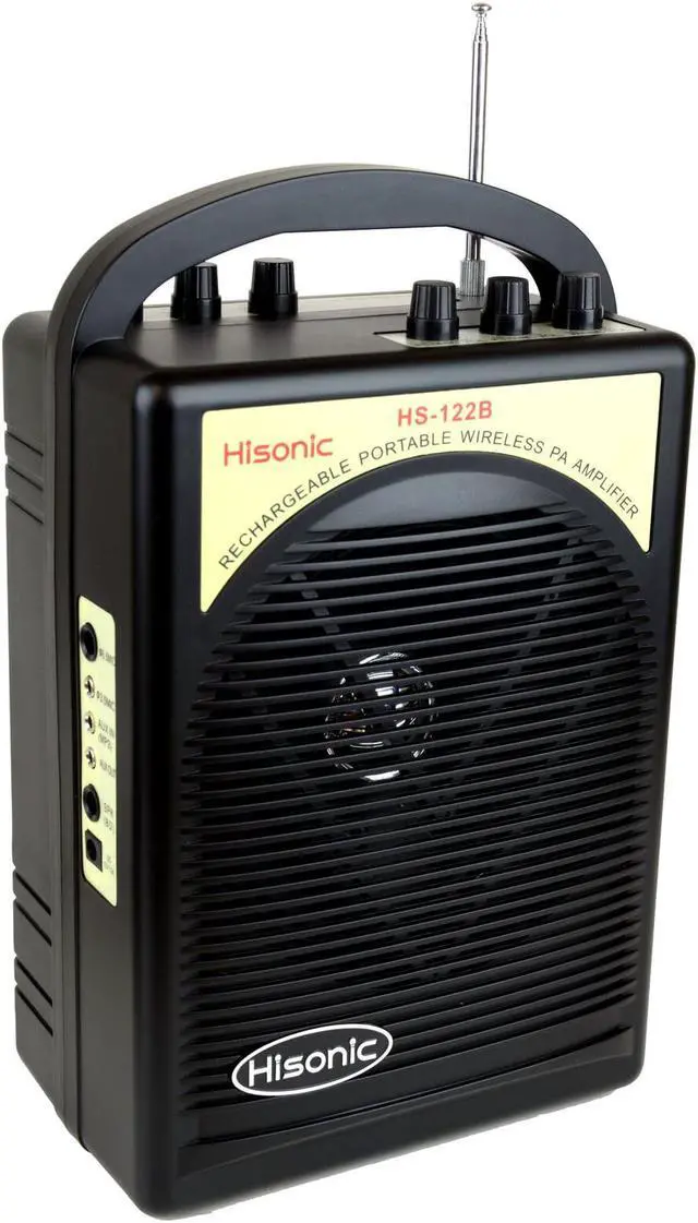 Alt view image 4 of 7 - Hisonic HS122B-H2 Rechargeable Portable PA System with Wireless Microphone