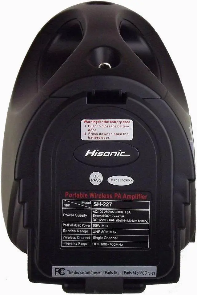 Alt view image 5 of 5 - Hisonic HS227 Rechargeable Portable PA System with UHF Wireless Microphone