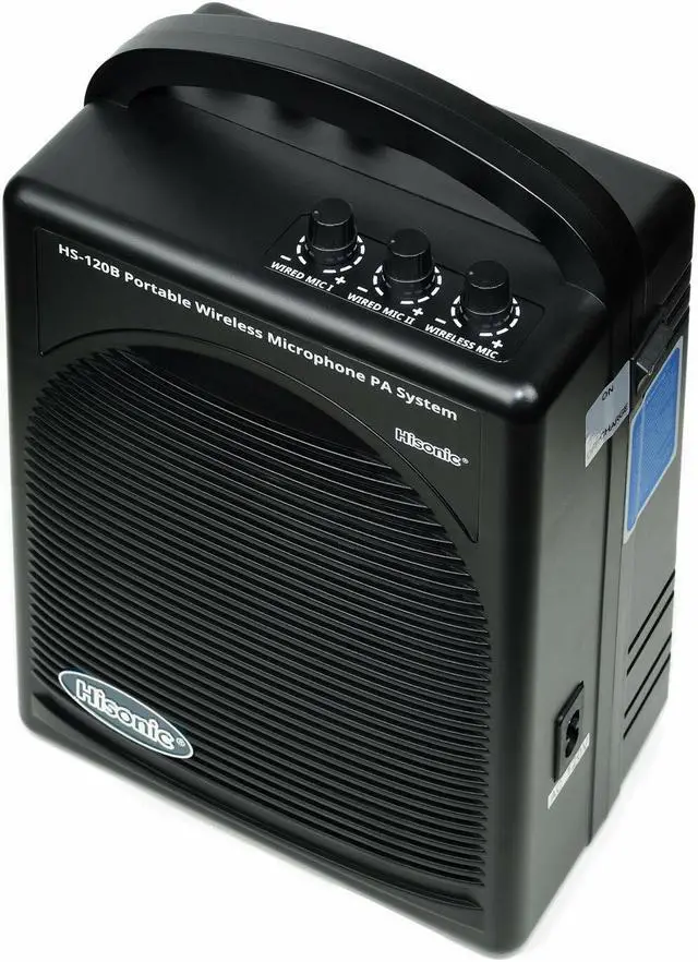 Alt view image 5 of 5 - Hisonic HS120B Portable Speaker System with Wireless Microphones Black