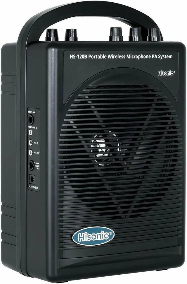 Alt view image 3 of 5 - Hisonic HS120B Portable Speaker System with Wireless Microphones Black