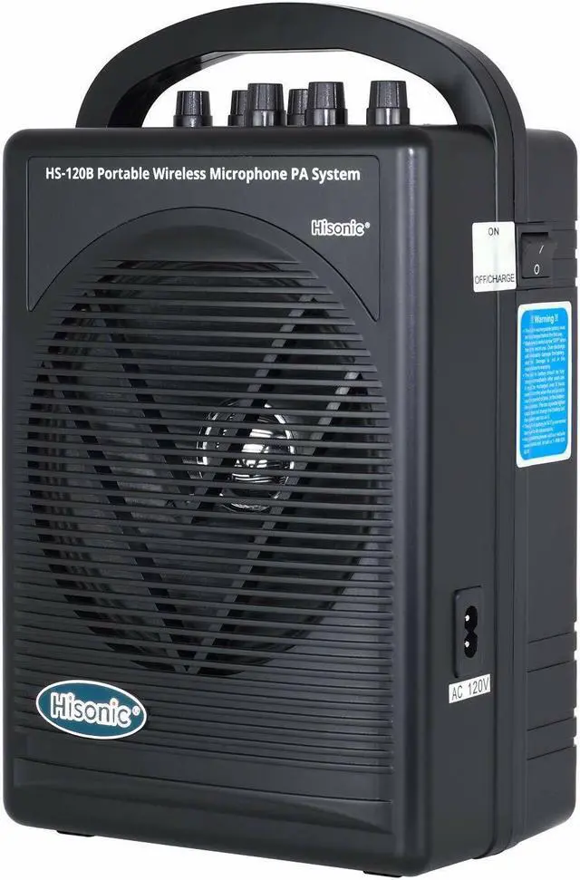 Alt view image 2 of 5 - Hisonic HS120B Portable Speaker System with Wireless Microphones Black