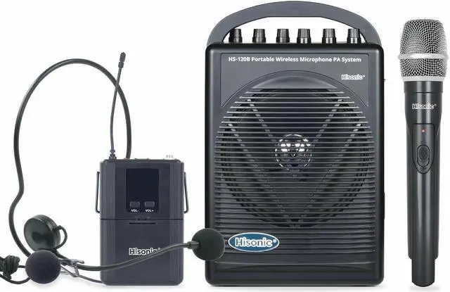 Main image of Hisonic HS120B Portable Speaker System with Wireless Microphones Black