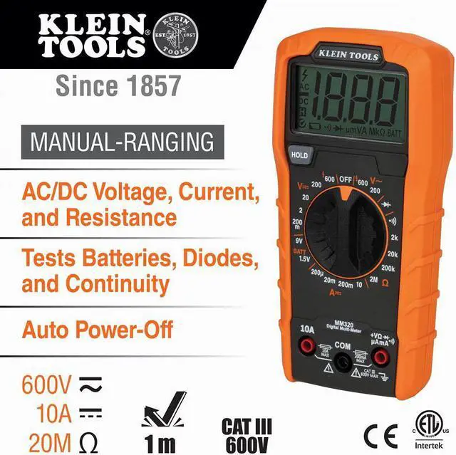 Alt view image 2 of 7 - Klein Tools Digital Multimeter Premium Electrical Test Kit with Non-Contact Voltage Tester, Receptacle Tester, Test Leads