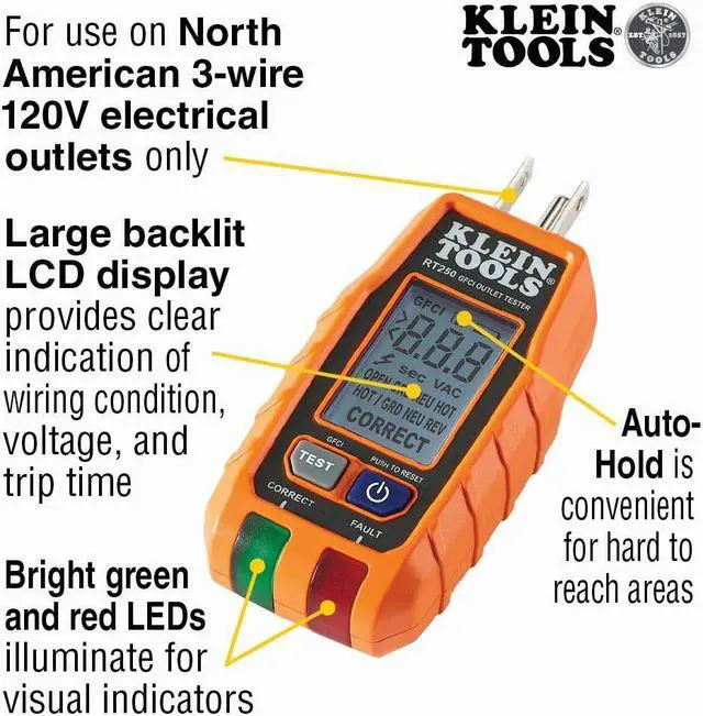 Alt view image 4 of 7 - Klein Tools Digital Multimeter Premium Electrical Test Kit with Non-Contact Voltage Tester, Receptacle Tester, Test Leads