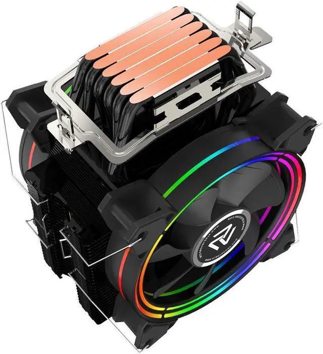 Alt view image 3 of 4 - CPU Cooler RGB Black Edition CPU Air Cooler, ALSEYE H120D RGB Fan, 6 CD 2.0 Heatpipes for AMD Ryzen/Intel LGA1151 - Black