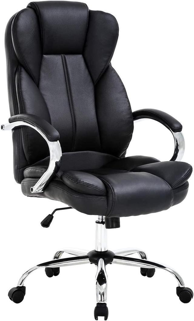 thumbnail interactive-video image 1 of BestOffice High-Back Ergonomic Office Chair - PU Leather, Adjustable Height, Lumbar Support, 250lb Capacity (White) 1 of 10