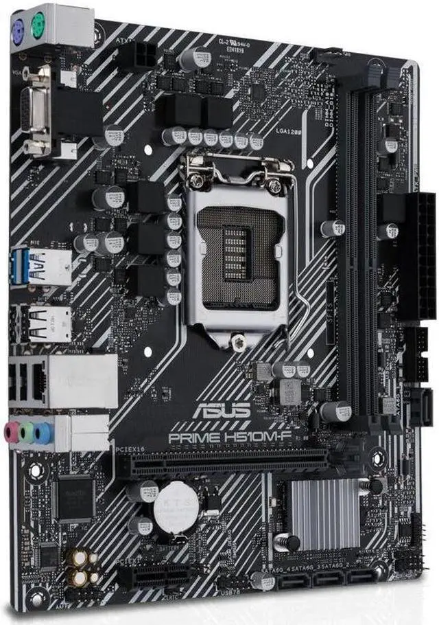 Alt view image 2 of 4 - ASUS PRIME H510M-F Motherboard (mATX,Intel H510,LGA 1200,2 x DDR4,PCIe 4.0/3.0 x16, D-Sub, 4 x USB 3.2 Gen 1 Type-A, SATA 6 Gbps, Realtek,1Gb Ethernet)