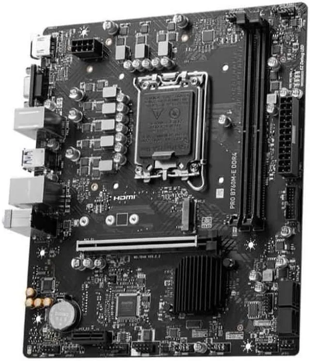 Alt view image 2 of 5 - MSI PRO B760M-E Motherboard(INTEL B760,Supports 12th/13th Gen Intel Core Processors micro ATX,LGA1700,2x DDR4,PCIe 4.0,1x M.2,1×VGA,1×HDMI)