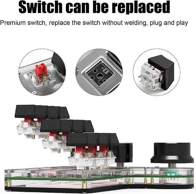 Alt view image 4 of 6 - Wireless Bluetooth Copy Paste Keyboard, 9 Keys 3 Knobs Programmable RGB LED Backlit Mechanical Gaming Keypad Mini Custom Macro Keypad with USB Charging Cable for Working -Black