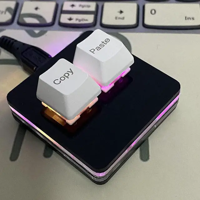 Alt view image 2 of 5 - Copy and Paste 2-Key Keyboard SAYO OSU Keypad Hotswap One Handed Mechanical Gaming Keyboard Cherry Switch RGB Backlit Mini USB Keypad for macros or Rhythm Games