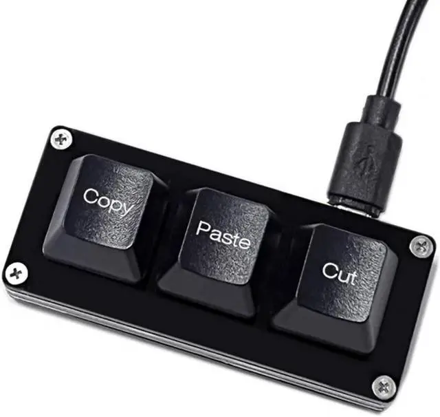 Alt view image 4 of 4 - Mini 3-Key Cut Copy Paste Keyboard Ctrl X C V Shortcut One Handed Keyboard RGB Macro Pad Gaming Mechanical Keyboard OSU Keypad Programmable Keyboard for Working and Gaming