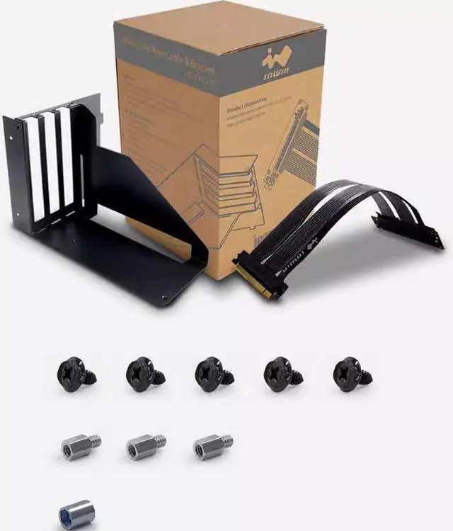 Alt view image 2 of 4 - IN-WIN PCI-E 4.0x16 Video Card Vertical Extension Cable + Bracket Set