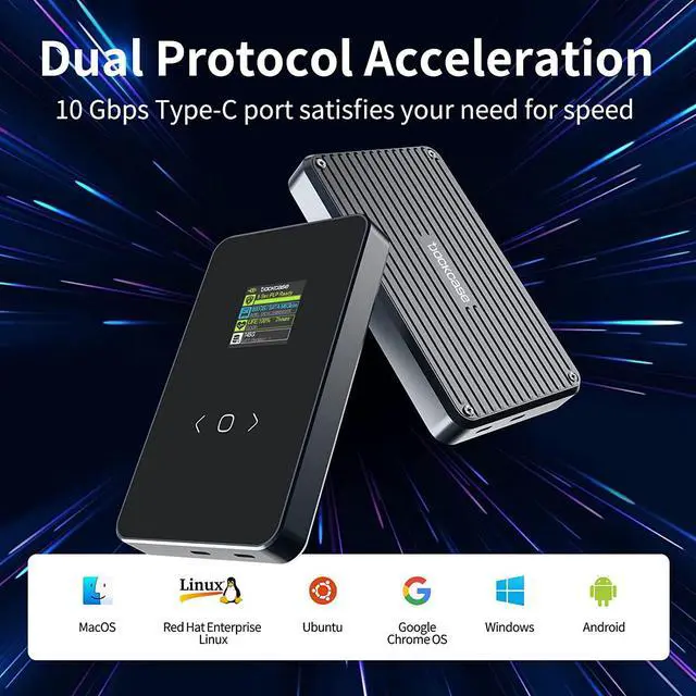 Alt view image 5 of 7 - Visual Smart 2.5" Hard Drive Enclosure,Support 5S PLP, USB 3.2 Gen 2 to SATA with UASP External Hard Drive Enclosure for 7mm and 9.5mm, SATA I II III, HDD, SSD