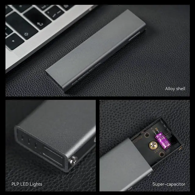 Alt view image 7 of 7 - DOCKCASE Smart M.2 NVMe SSD Enclosure,Support 3s PLP Prevents Write Data Loss,USB 3.2 Gen 2 Type-C (10 Gbps), fits NVMe Size 2280,Support M-Key B+M Key UASP Trim