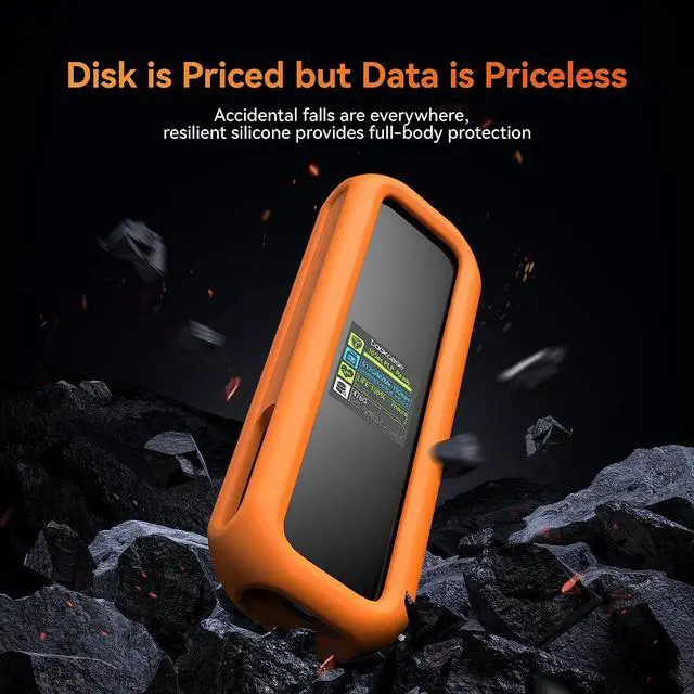 Alt view image 2 of 7 - Visual Smart M.2 NVMe SSD Enclosure (With Silicone Case), Support 10S PLP,USB 3.2 Gen 2 Type-C (10 Gbps), fits NVMe PCIe/SATA NGFF Size 2230/2242/2260/2280,Support M-Key B+M Key UASP