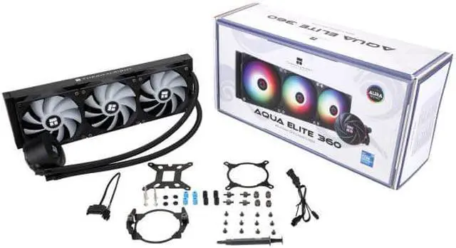 Alt view image 7 of 7 - Thermalright AQUA ELITE 360 ARGB AIO CPU Liquid Cooler ,Intel LGA1700 Ready/AM5/AMD All-in-One Liquid Cooling System 360mm High Efficiency Radiator CPU Cooler, AURA SYNC - Black