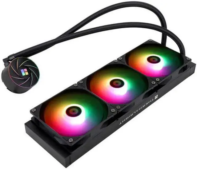 Alt view image 6 of 7 - Thermalright AQUA ELITE 360 ARGB AIO CPU Liquid Cooler ,Intel LGA1700 Ready/AM5/AMD All-in-One Liquid Cooling System 360mm High Efficiency Radiator CPU Cooler, AURA SYNC - Black