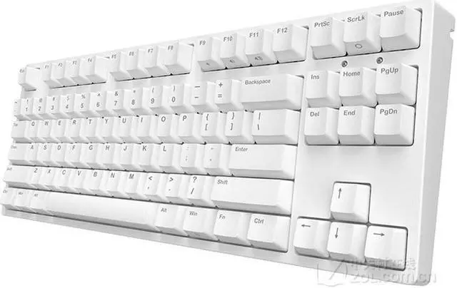 Alt view image 3 of 3 - ikbc C87 Ergonomic Wired Mechanical Keyboard with Cherry MX Blue Switch for Windows, Mac, Tenkeyless Keyboard Upgraded with Mistel PBT Double Shot Keycaps for Desktop and Laptop, Solid Build White