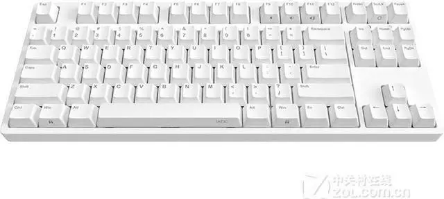 Alt view image 2 of 3 - ikbc C87 Ergonomic Wired Mechanical Keyboard with Cherry MX Blue Switch for Windows, Mac, Tenkeyless Keyboard Upgraded with Mistel PBT Double Shot Keycaps for Desktop and Laptop, Solid Build White