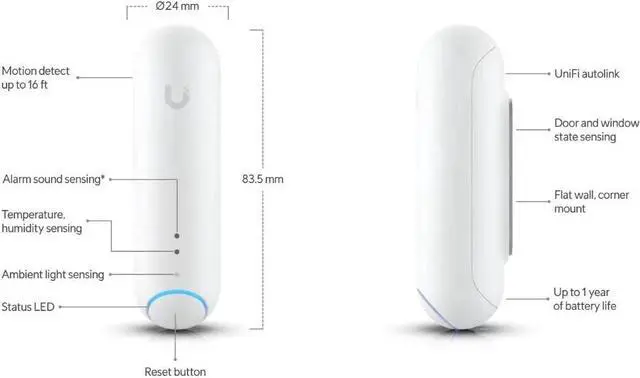 Alt view image 2 of 4 - Ubiquiti UBNT UniFi Protect All-In-One Sensor,UBNT UNIFI Detects Temperature, Light, Humidity and Water Level