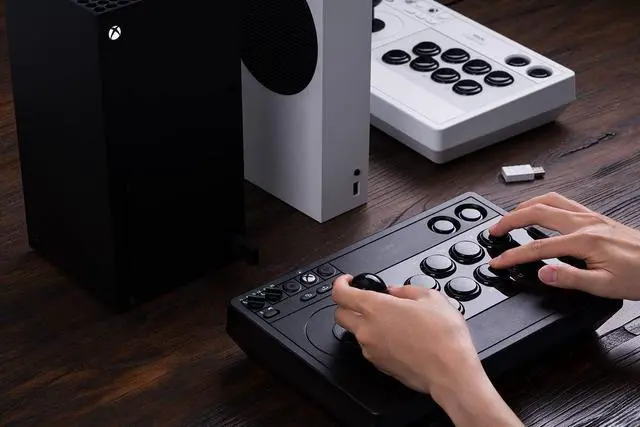 Alt view image 4 of 7 - 8Bitdo Arcade Stick for Xbox Series X|S, Xbox One and Windows 10, Arcade Fight Stick with 3.5mm Audio Jack - Officially Licensed (Black)