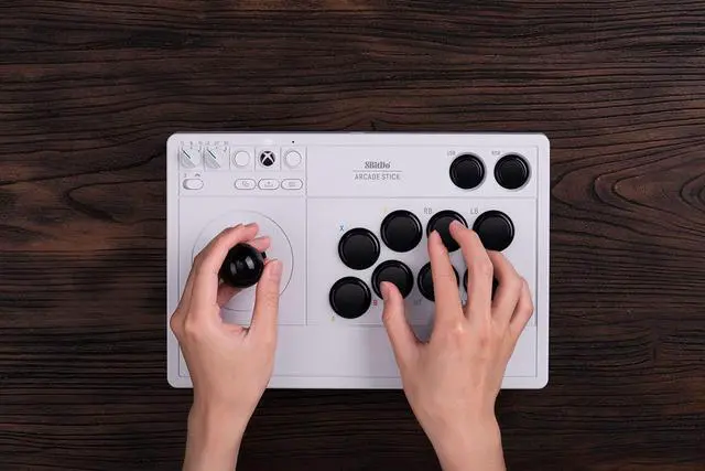 Alt view image 6 of 7 - 8Bitdo Arcade Stick for Xbox Series X|S, Xbox One and Windows 10, Arcade Fight Stick with 3.5mm Audio Jack - White