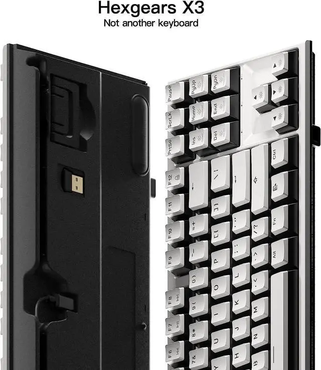 Alt view image 5 of 7 - HYEKU TKL 2.4ghz Wireless Mechanical Keyboard with Red Kailh Box Switches, Ducky Pink Tenkeyless Compact Keyboard for Gaming, Typing, Ergonomic 87-Key Typewriter Keyboard with Wrist Rest