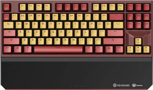 Main image of HYEKU TKL 2.4ghz Wireless Mechanical Keyboard with Gold Kailh Box Switches, Ducky Pink Tenkeyless Compact Keyboard for Gaming, Typing, Ergonomic 87-Key Typewriter Keyboard with Wrist Rest