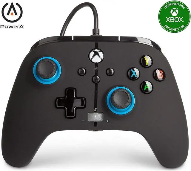 Alt view image 2 of 6 - PowerA Enhanced Wired Controller for Xbox Series X|S - Blue Hint, gamepad, wired video game controller, gaming controller, Xbox Series X|S
