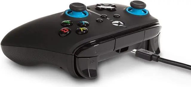 Alt view image 5 of 6 - PowerA Enhanced Wired Controller for Xbox Series X|S - Blue Hint, gamepad, wired video game controller, gaming controller, Xbox Series X|S