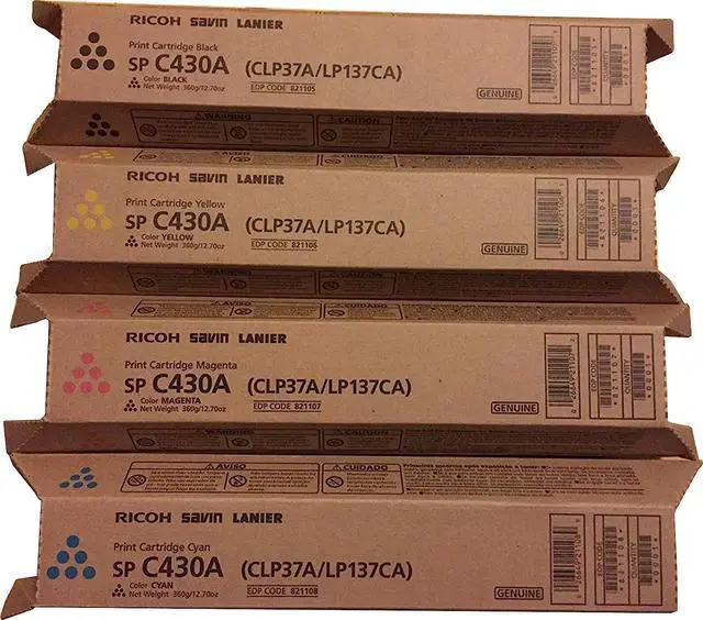 Main image of Ricoh AFICIO SP C430A C430DN High Yield Toner Bundle Set 821105, 821106, 821107, 821108, BCYM