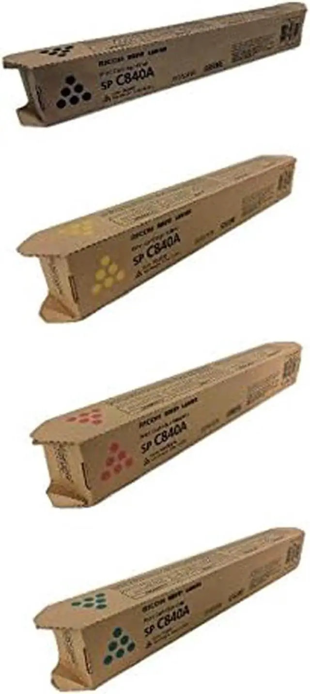 Main image of Ricoh 821255 821256 821257 821258  4-Color CMBY Toner Cartridge Complete Set for Aficio SP C840, C842