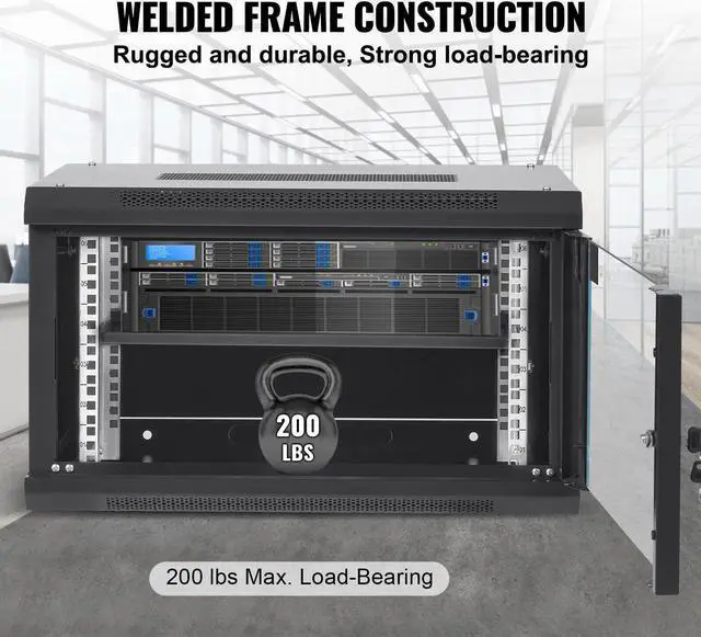 Alt view image 3 of 7 - 6U Wall Mount Network Server Rack Cabinet Enclosure 15.5'' Deep Door Lock