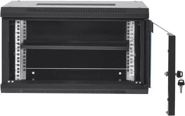 Alt view image 7 of 7 - 6U Wall Mount Network Server Rack Cabinet Enclosure 15.5'' Deep Door Lock