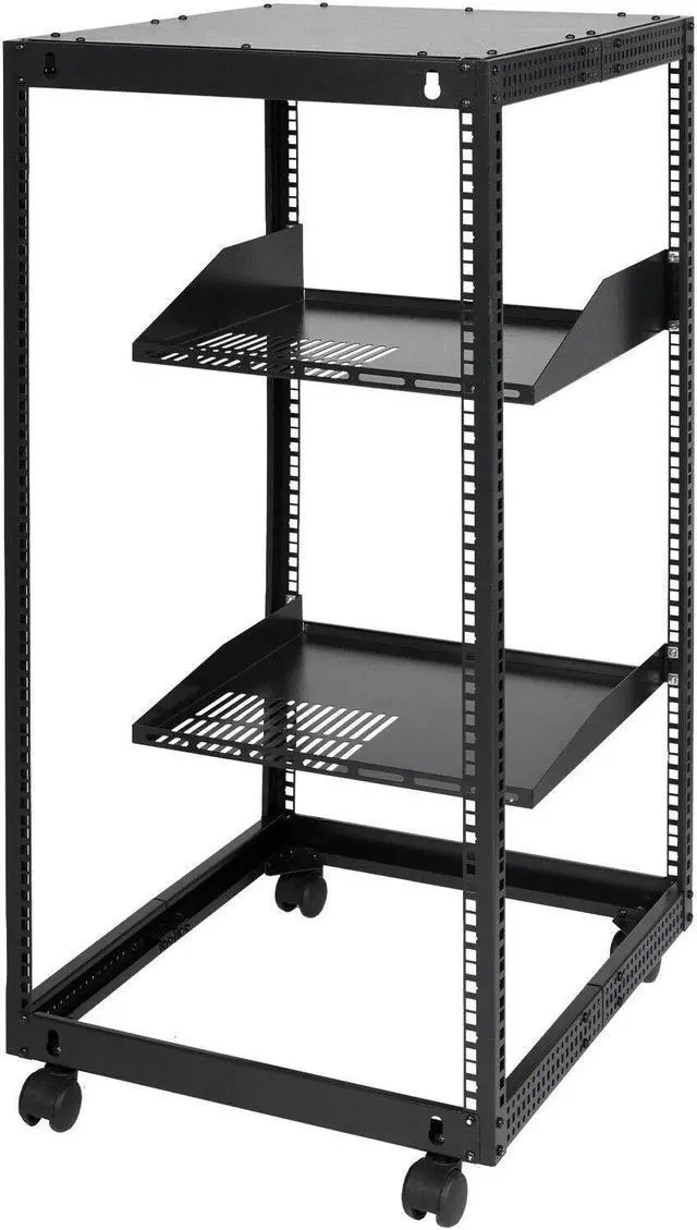 Alt view image 7 of 7 - 20U 4 Post Open Frame Server Rack Network Enclosure 23''-40'' Adjustable