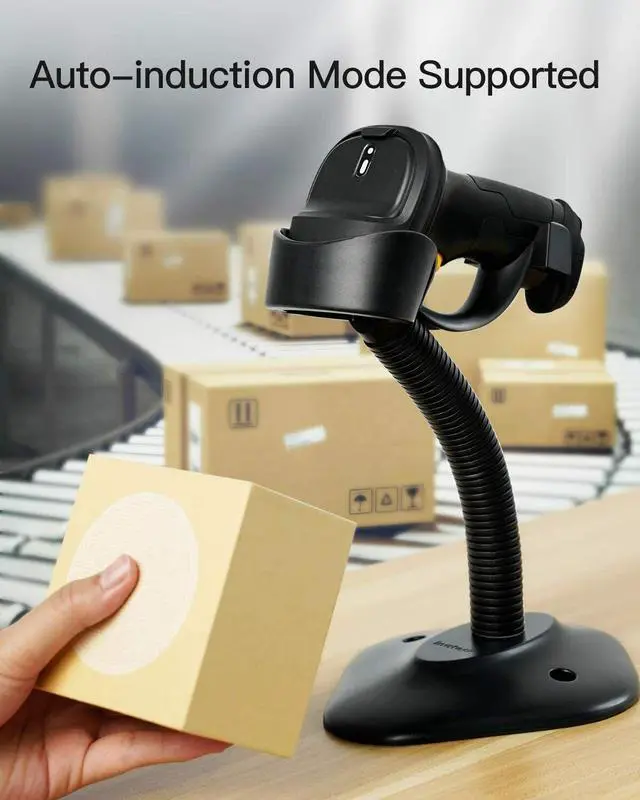 Alt view image 5 of 7 - Inateck Barcode Scanner Wireless Reader Gun 2.4GHz Automatic Scanning 35M Range