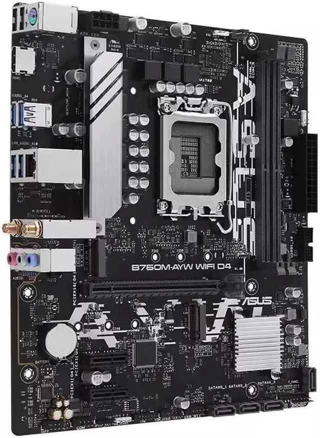 Alt view image 3 of 5 - ASUS PRIME B760MAYW WIFI (13th and 12th Gen)  LGA 1700 mATX Motherboard with 4 × USB3.2 Gen1, 2 × M.2 Slots, DDR4 , 2.5Gb LAN , WIFI 6 ,1×HDMI Bluetooth 5.2 , Aura Sync