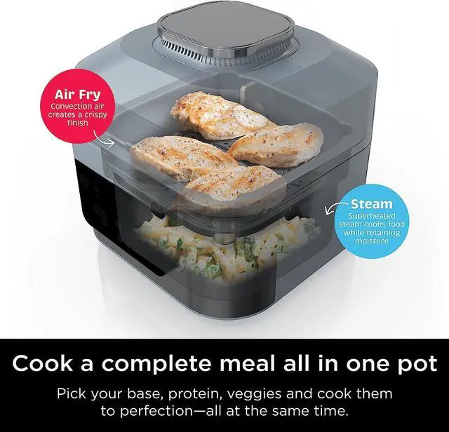 Alt view image 4 of 7 - Ninja Speedi Rapid Cooker & Air Fryer, 6-Quart Capacity, 12-in-1 Functions to Steam, Bake, Roast, Sear, Sauté, Slow Cook, Sous Vide & More, 15-Minute Speedi Meals All In One Pot, Sea Salt Gray