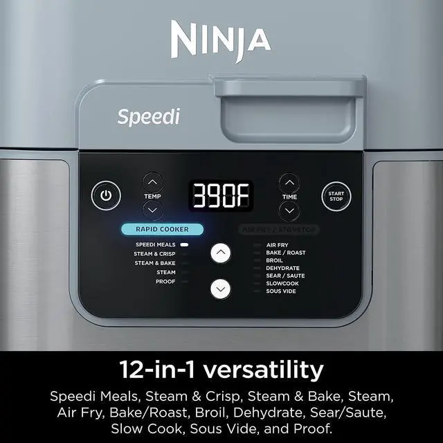 Alt view image 7 of 7 - Ninja Speedi Rapid Cooker & Air Fryer, 6-Quart Capacity, 12-in-1 Functions to Steam, Bake, Roast, Sear, Sauté, Slow Cook, Sous Vide & More, 15-Minute Speedi Meals All In One Pot, Sea Salt Gray