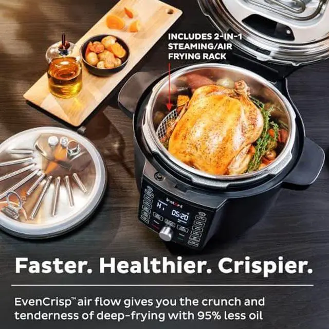 Alt view image 6 of 7 - Instant Pot Duo Crisp Ultimate Lid, 13-in-1 Air Fryer and Pressure Cooker Combo, Sauté, Slow Cook, Bake, Steam, Warm, Roast, Dehydrate, Sous Vide, & Proof, App With Over 800 Recipes, 6.5 Quart